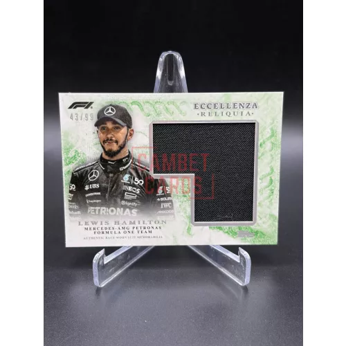 Lewis Hamilton Eccellenza Reliquia Race Worn Relic 43/99 – 2024 Topps F1 – Mercedes-AMG Petronas