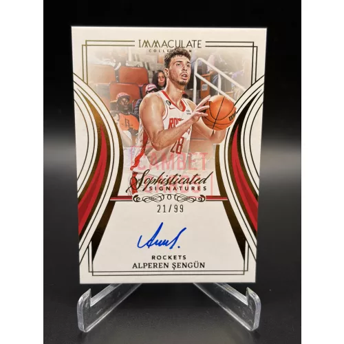 Alperen Şengün SS-ASG Sophisticated Signatures Aláírt Kártya 21/99 – 2022-23 Panini Immaculate Collection – Houston Rockets