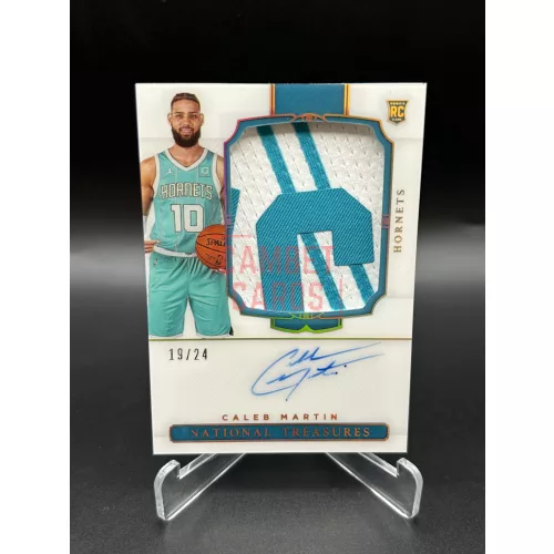 RC Caleb Martin /24 mezdarabos aláírt NBA kosaras kártya – 2020-21 Panini National Treasures – Charlotte Hornets