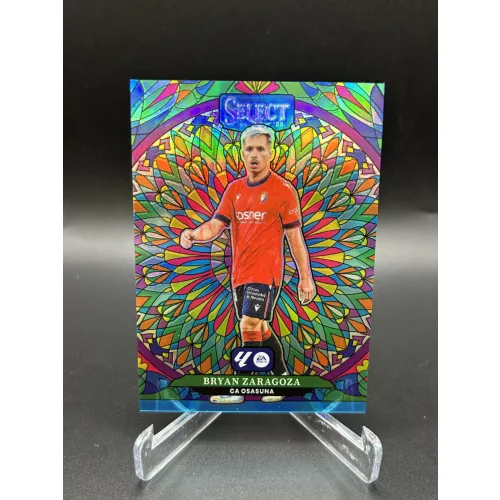 Bryan Zaragoza Stained Glass SP focis kártya - 2024-25 Panini Select La Liga - Osasuna