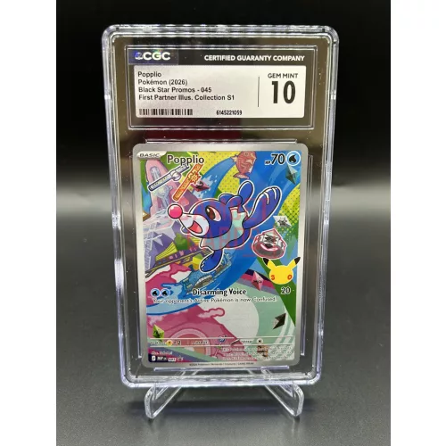 Popplio 045 – 2026 Pokémon Black Star Promos First Partner Illus Collection S1 – CGC 10
