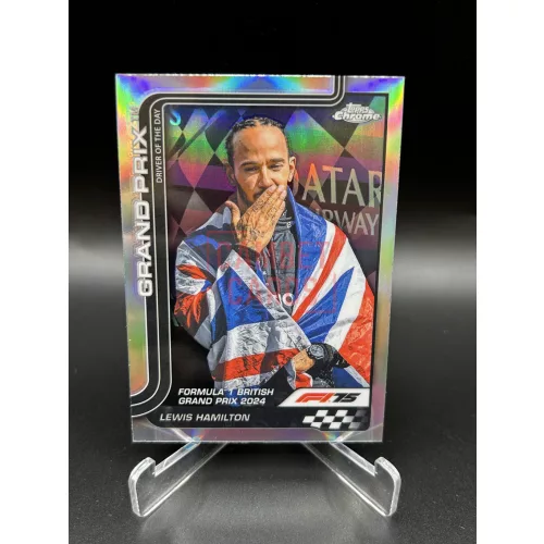 Lewis Hamilton Driver of the Day Refractor F1 kártya – 2025 Topps Chrome F1 – Mercedes‑AMG Petronas Formula One Team