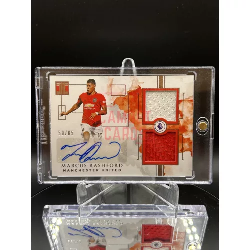 Marcus Rashford /65 Dual Patch aláírt focis kártya - 2020 Panini Impeccable Premier League - Manchester United