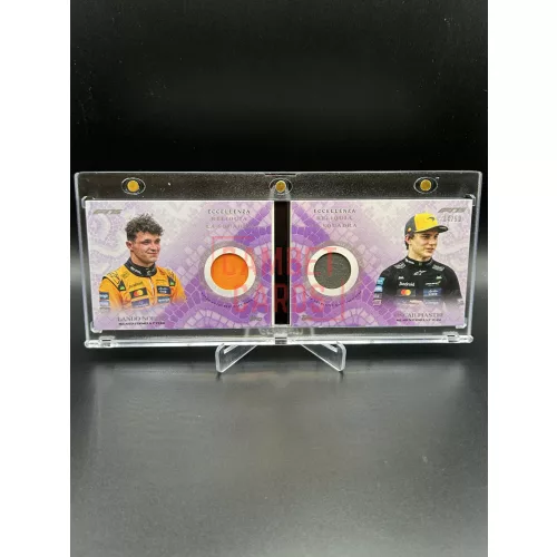 Lando Norris / Oscar Piastri /50 dual versenyen viselt overáldarabos F1 kártya – 2025 Topps F1 Eccellenza – McLaren