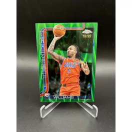   Jaylin Williams #105 – 2024-25 Topps Chrome Green Refractor /99 – Oklahoma City Thunder