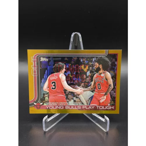 Josh Giddey Coby White #277 Windy City Wonder Gold 47/50 - 2025 Topps Chrome Basketball - Chicago Bulls