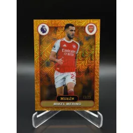   Mikel Merino /25 focis kártya – 2025-26 Topps Merlin Premier League – Arsenal FC
