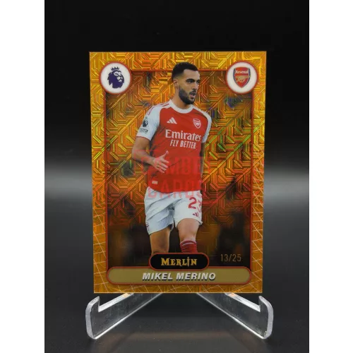 Mikel Merino /25 focis kártya – 2025-26 Topps Merlin Premier League – Arsenal FC