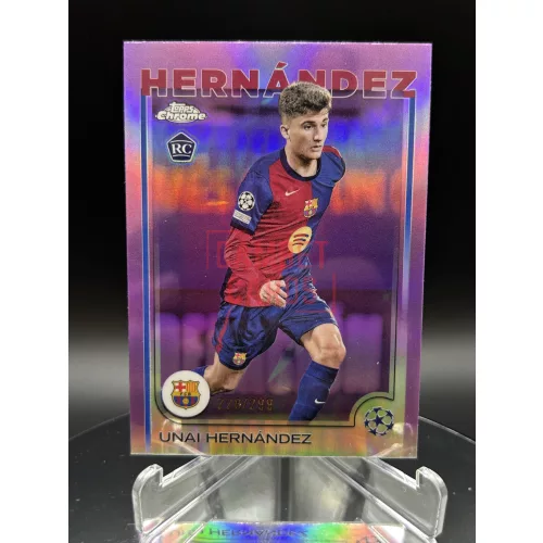 Unai Hernandez /299 számozott focis kártya - Topps Chrome - FC Barcelona