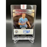 Erling Haaland Penmanship aláírt focis kártya – 2023-24 Panini Prizm – Manchester City