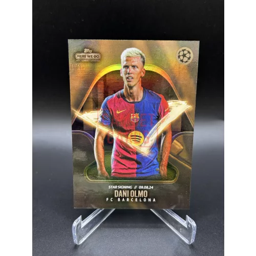 Dani Olmo 1/1 focis kártya – 2024 Topps Summer Signings Here We Go – FC Barcelona