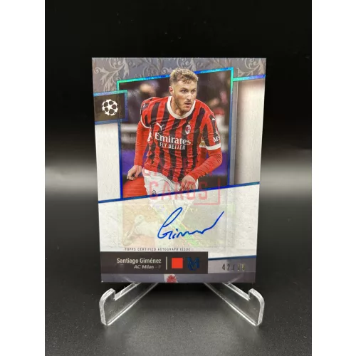 Santiago Giménez /75 aláírt focis kártya - 2024/25 Topps Museum Collection UEFA Club Competitions - AC Milan