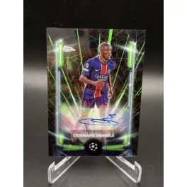   Ousmane Dembélé BLA-OD Black Lazer Aláírt Kártya 18/99 – 2024-25 Topps Chrome UEFA Club Competitions – Paris Saint-Germain
