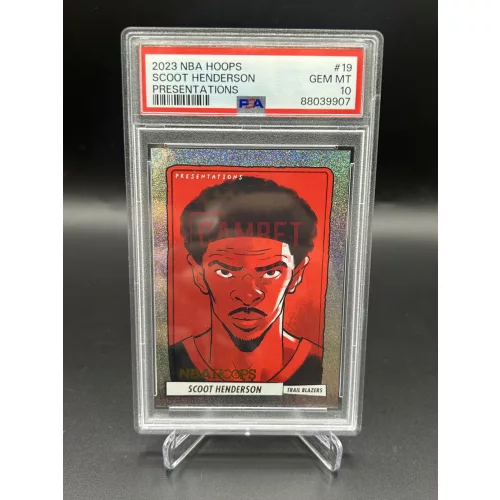 Scoot Henderson #19 Presentations PSA 10 NBA kosaras kártya – 2023-24 Panini NBA Hoops Basketball – Portland Trail Blazers