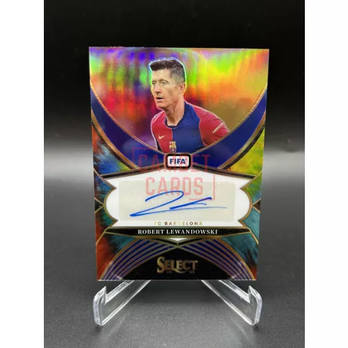 Robert Lewandowski /25 Tie Dye aláírt focis kártya – 2024-25 Panini Select FIFA – FC Barcelona
