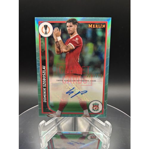 Szoboszlai Dominik /199 aláírt focis kártya - 2023-24 Topps Merlin - Liverpool