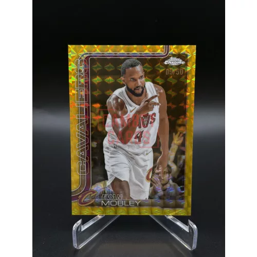 Evan Mobley #67 Gold Geometric Refractor 09/50 - 2025 Topps Chrome Basketball - Cleveland Cavaliers