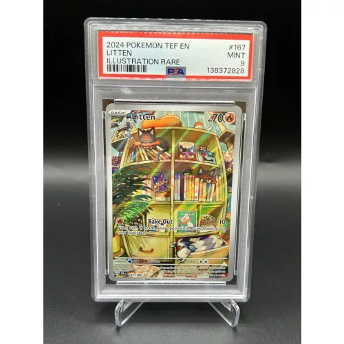 Litten 167/162 – 2024 Pokémon Temporal Forces Illustration Rare – PSA 9