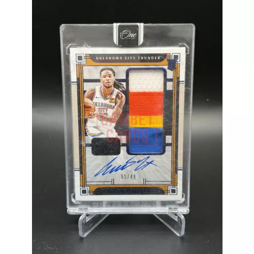 Cason Wallace Rookie Patch Autograph RC Kártya 31/49 – 2023-24 Panini One and One – Oklahoma City Thunder