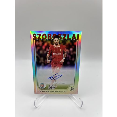 Szoboszlai Dominik Liverpool aláírt focis kártya - 2024/25 Topps UEFA Club Competitions