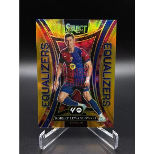 Robert Lewandowski #6 – 2024-25 Panini Select LaLiga Equalizers Gold Prizm /10 – FC Barcelona