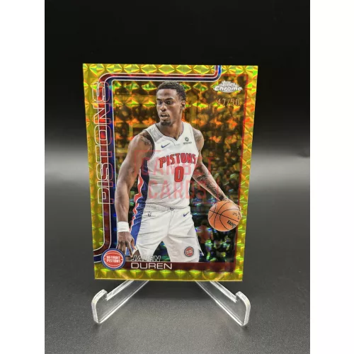 Jalen Duren /50 Gold Geometric NBA kosaras kártya – 2025-26 Topps Chrome Basketball – Detroit Pistons