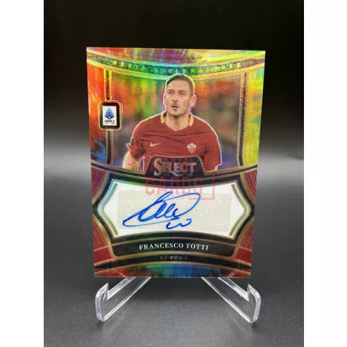 Francesco Totti/25 Tie Dye aláírt focis kártya – 2024-25 Panini Select Serie A – AS Roma