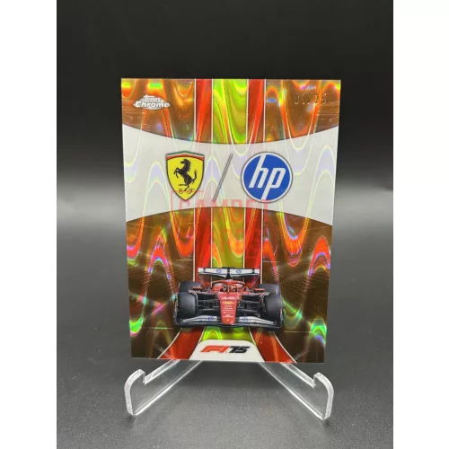 Ferrari Team Logo /25 Orange Wave F1 kártya - 2025 Topps Chrome F1 - Ferrari