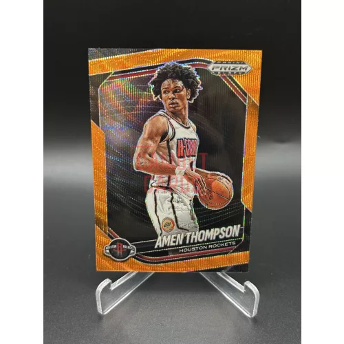Amen Thompson /60 Orange NBA kosaras kártya – 2024-25 Panini Prizm Black – Houston Rockets