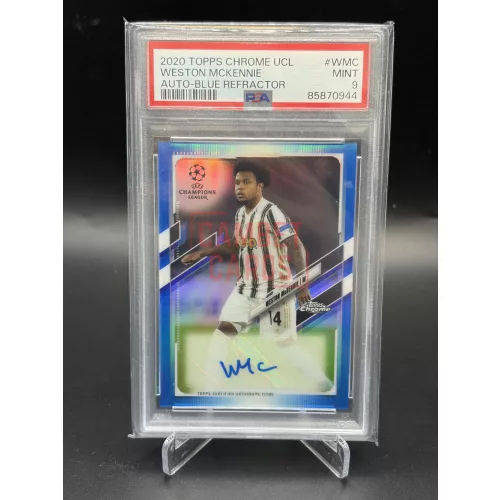 Weston McKennie Auto-Blue Refractor Kártya PSA MINT 9 – 003/150 – 2020/21 Topps Chrome UEFA Champions League – Juventus
