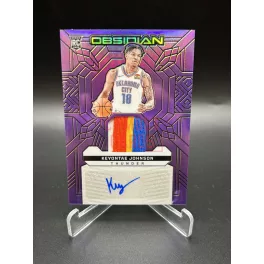   RC Keyonte Johnson /49 aláírt mezdarabos NBA kosaras kártya - 2023-24 Panini Obsidian Basketball - Oklahoma City Tunder