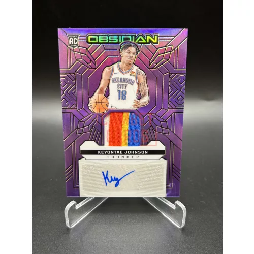 RC Keyonte Johnson /49 aláírt mezdarabos NBA kosaras kártya - 2023-24 Panini Obsidian Basketball - Oklahoma City Tunder