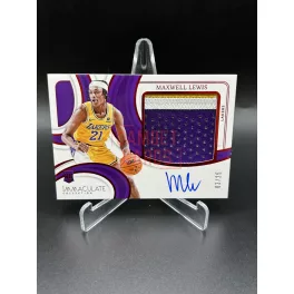   RC Maxwell Lewis /25 aláírt mezdarabos NBA kosaras kártya – 2023-24 Panini Immaculate Baasketball –  Los Angeles Lakers