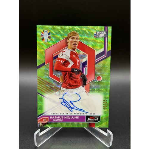Rasmus Hojlund National Debut /99 aláírt foci kártya - 2023 Topps Finest Road to UEFA EURO - Norvégia