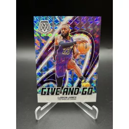   Lebron James /99 Give And Go NBA kosaras kártya - 2023-24 Panini Mosaic Basketball - Los Angeles Lakers