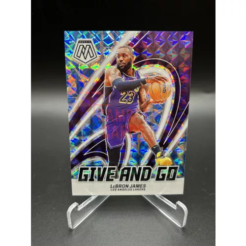 Lebron James /99 Give And Go NBA kosaras kártya - 2023-24 Panini Mosaic Basketball - Los Angeles Lakers