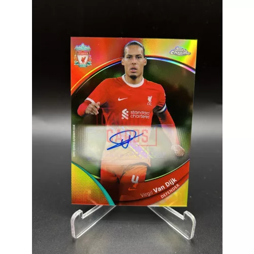 Virgil Van Dijk /75 aláírt focis kártya - Topps Chrome Liverpool - Liverpool