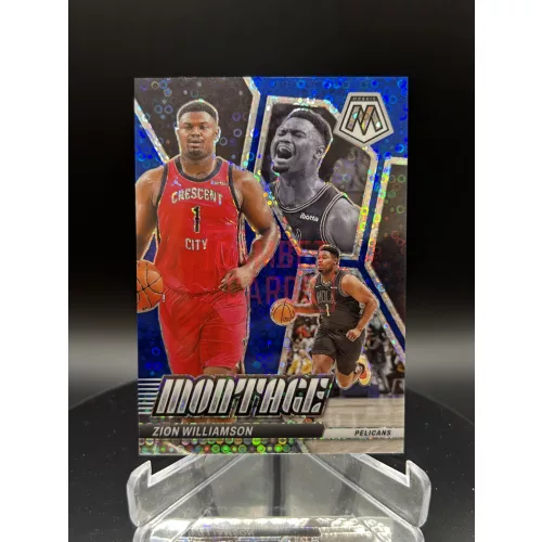 Zion Williamson /85 NBA kosaras kártya – 2023-24 Panini Mosaic Montage Blue – New Orleans Pelicans