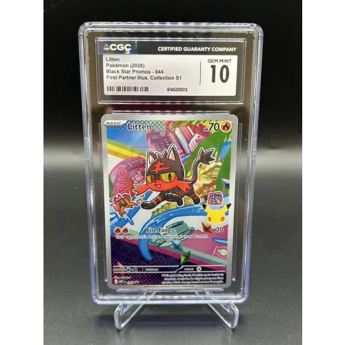 Litten 044 – 2026 Pokémon Black Star Promos First Partner Illus Collection S1 – CGC 10