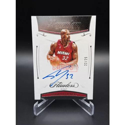 Shaquille O'Neal LEG-SHQ Legendary Scripts Aláírt Kártya 22/25 – 2020-21 Panini Flawless – Miami Heat