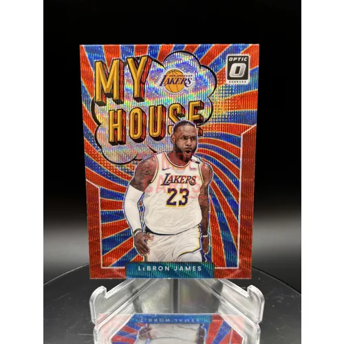 Lebron James My House Red Wave insert kosaras kártya - 2021-22 Panini Donruss Optic - Los Angeles Lakers