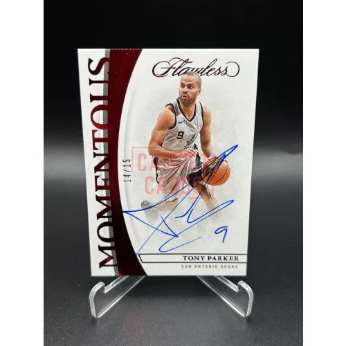 Tony Parker /15 on card aláírt NBA kosaras kártya – 2021-22 Panini Flawless Basketball – San Antonio Spurs