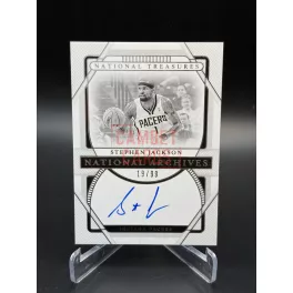   Stephen Jackson National Archives Autograph Kártya 19/99 – 2020-21 Panini National Treasures – Indiana Pacers