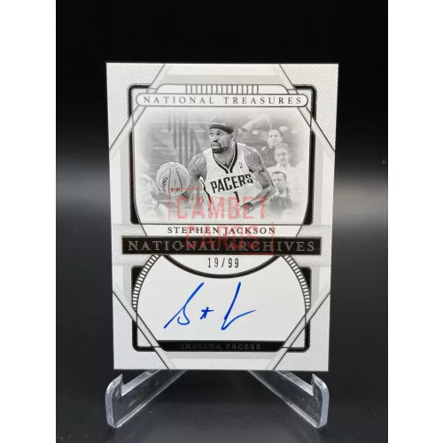 Stephen Jackson National Archives Autograph Kártya 19/99 – 2020-21 Panini National Treasures – Indiana Pacers