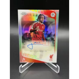   Jeremie Frimpong aláírt focis kártya – 2025-26 Topps Chrome UEFA Club Competitions Auto – Liverpool FC