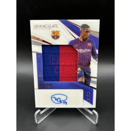   Malcom /49 aláírt mezdarabos focis kártya – 2021 Panini Immaculate Premium Patch Autograph – FC Barcelona