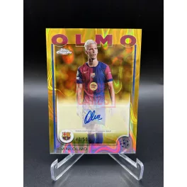   Dani Olmo /50 gold aláírt focis kártya – 2024-25 Topps Chrome UEFA – FC Barcelona