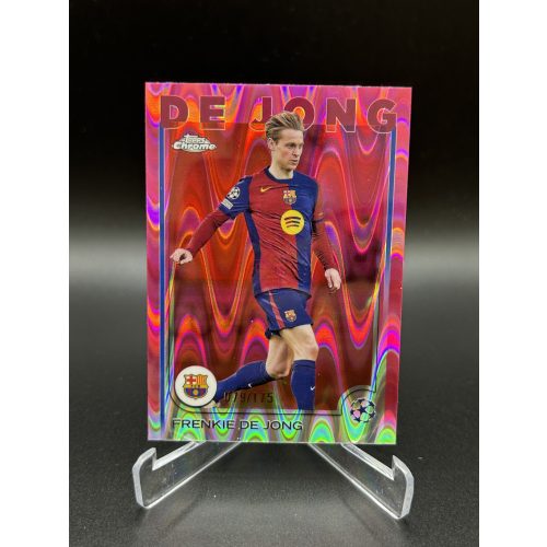 Frenkie de Jong 07/75 Pink Wave – 2024-25 Topps Chrome UEFA Club Competitions