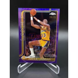   Kareem Abdul-Jabbar /75 Purple NBA kosaras kártya #144 – 2025-26 Topps Chrome Update – Los Angeles Lakers