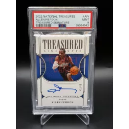   Allen Iverson TS-AIV Treasured Signatures Aláírt Kártya 41/49 PSA 9 MINT – 2022-23 Panini National Treasures – Philadelphia 76ers